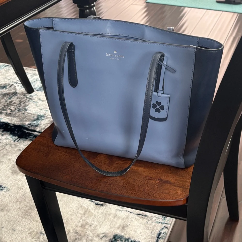 Kate Spade Navy Blue Leather Tote - Picture 1 of 3